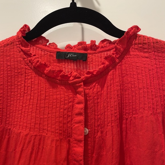 J. Crew ruffled buttoned down tunic blouse. - Picture 5 of 5